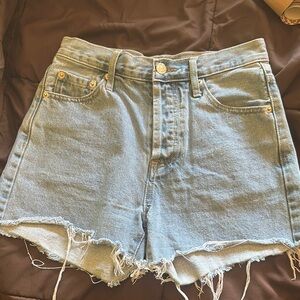 Denim Frayed Hem Women's Shorts
